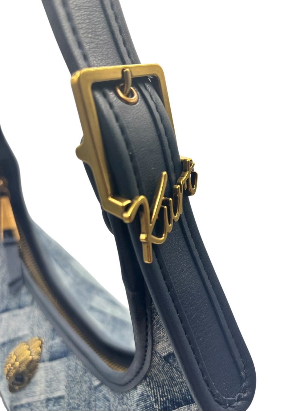 KURT GEIGER London Kensington Denim Weave Print Shoulder Bag w/ Dust Bag - Picture 14 of 16
